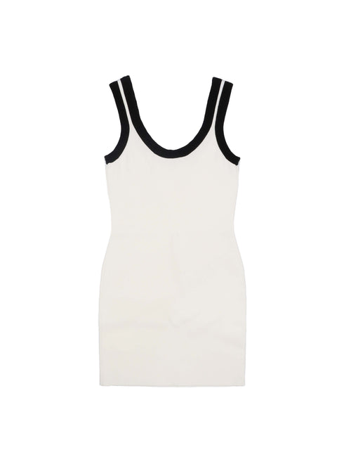 Alexander Wang Logo Trim White Mini Dress.