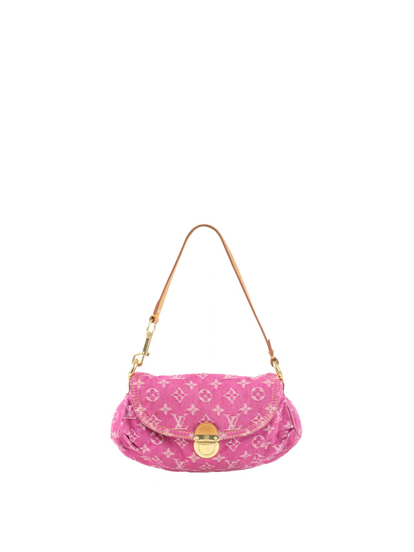 Louis Vuitton Vintage Pink Denim Sunset Shoulder Bag