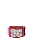 Hermes Collier De Chien Bracelet in Pink Alligator.