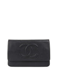 Chanel Black Caviar Wallet on Chain.