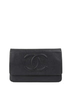 Chanel Black Caviar Wallet on Chain.