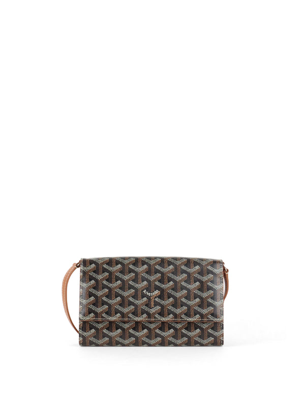 Goyard Brown Goyardine Varenne Continental Wallet on Strap
