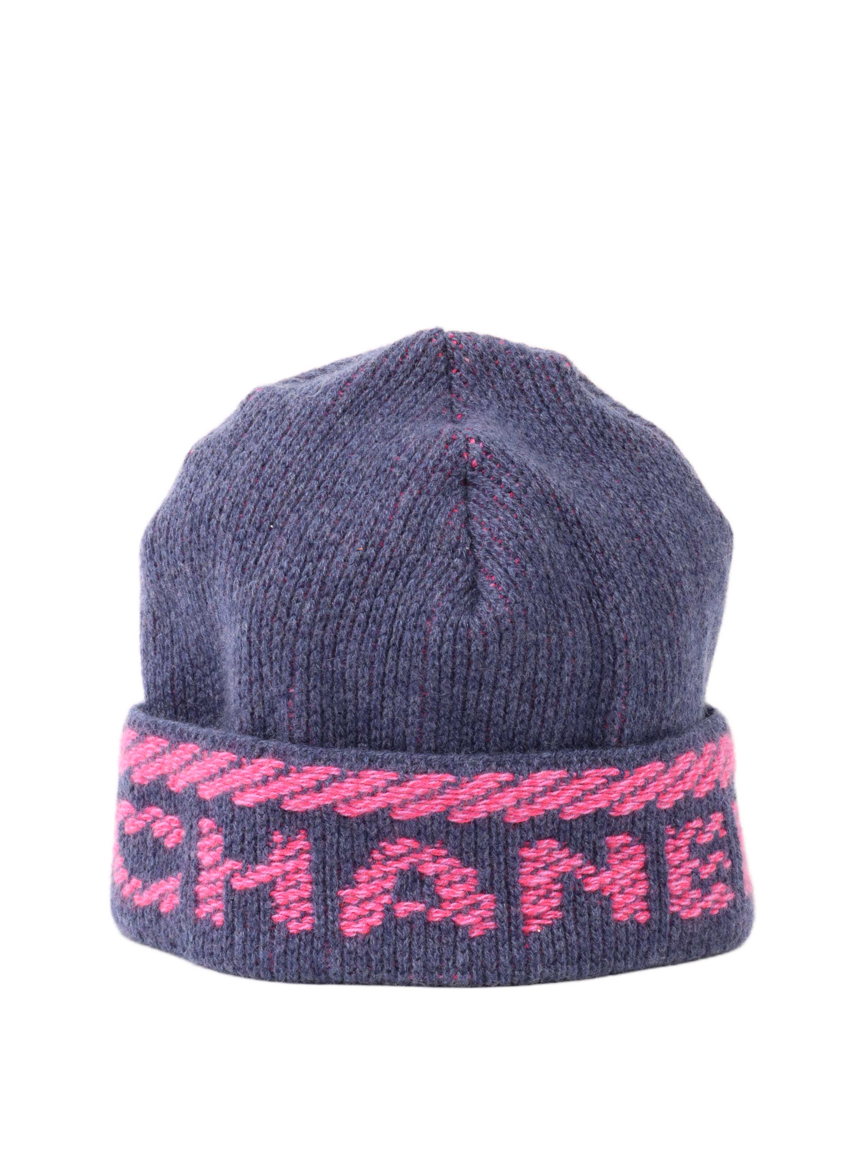 Chanel Navy and Fuchsia Beanie.