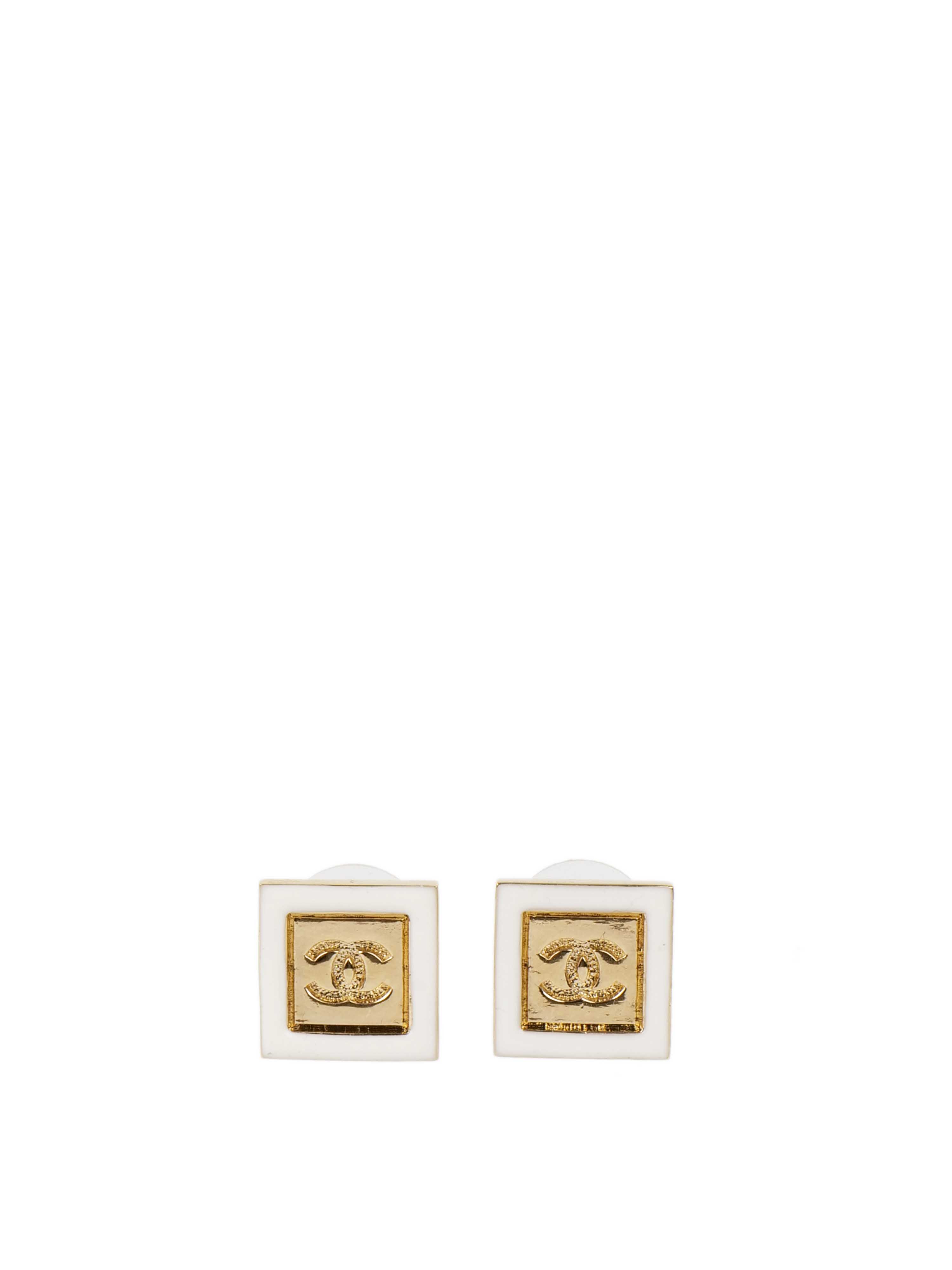 Chanel CC Square Earrings.