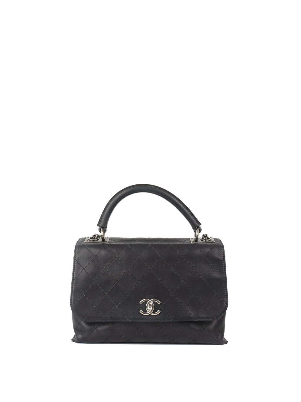 Chanel Black Lambskin 2016 Two - Way Bag SHW.
