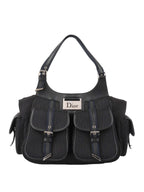 Dior Black Vintage Canvas Pocket Bag.