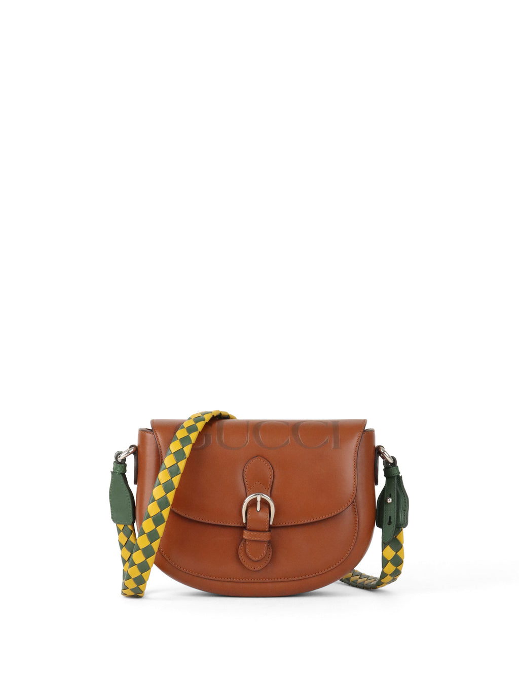 Gucci Brown Charisma Logo Embossed Leather Shoulder Bag