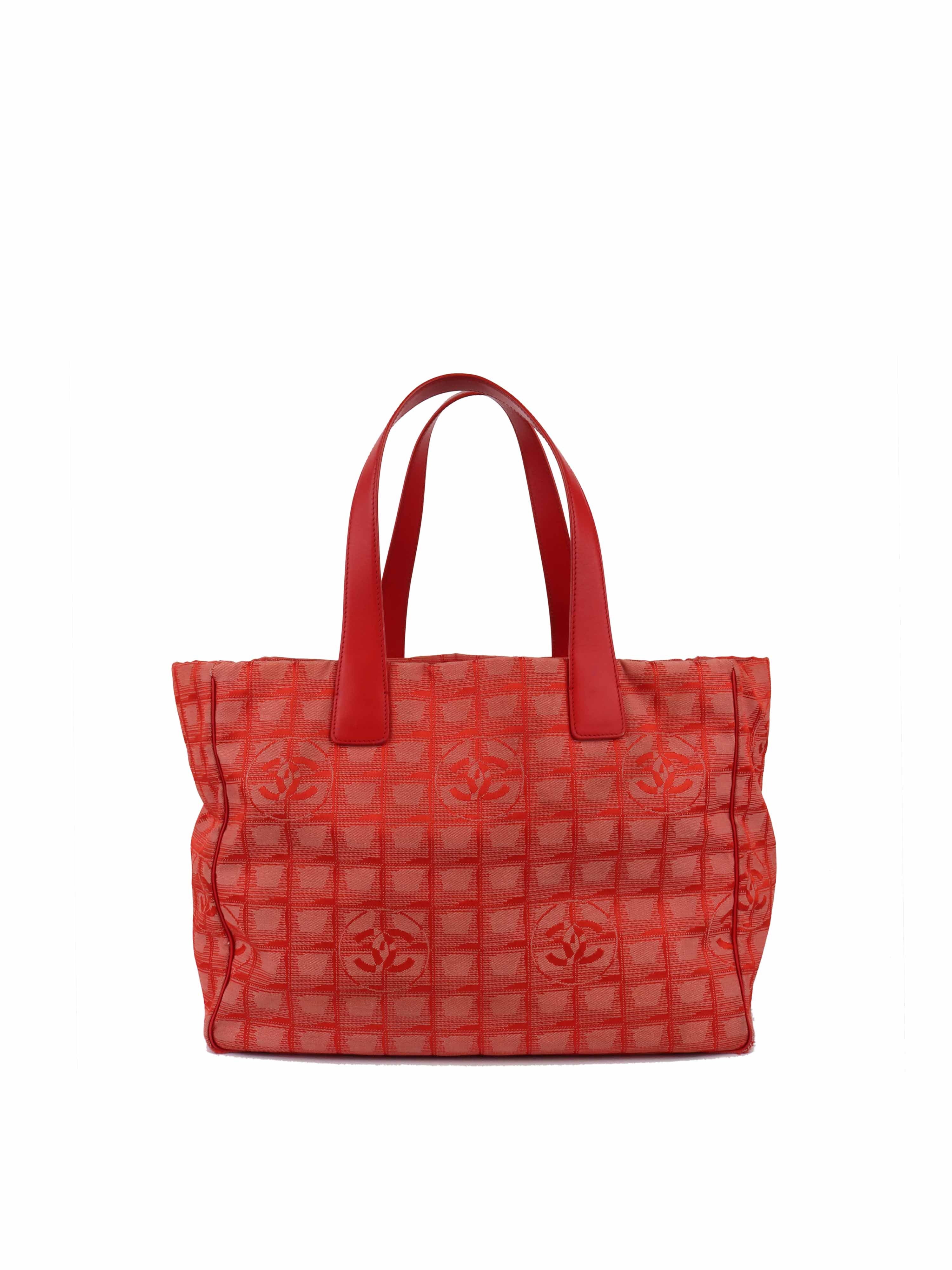 Chanel red tote online bag