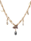 Dior Gold Tone Faux Multi-Charm Necklace.