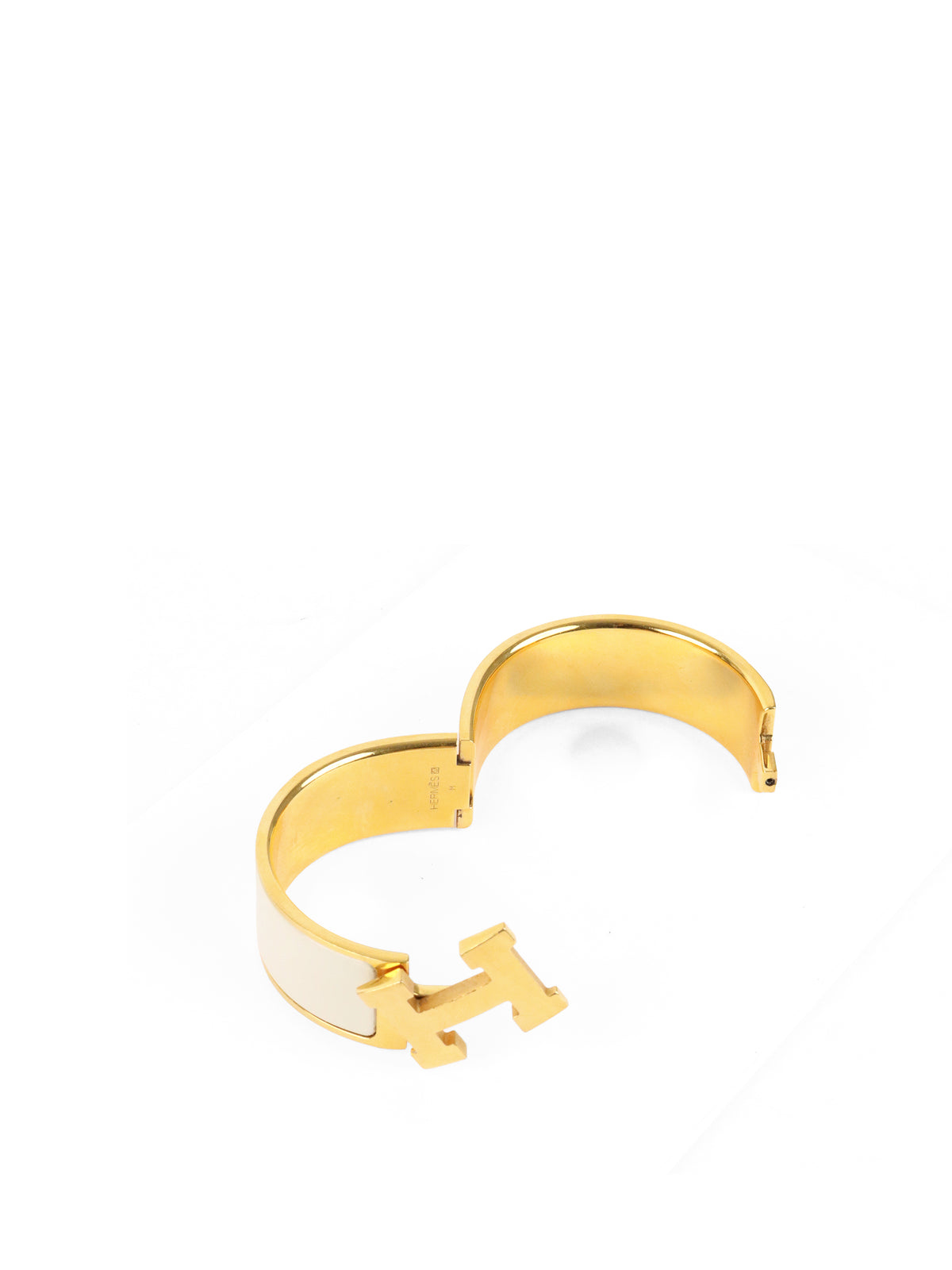 Hermes Blanc Clic Clac H PM Bracelet GHW