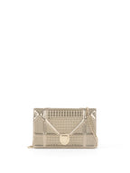 Dior Gold Metallic Diorama Wallet On Chain