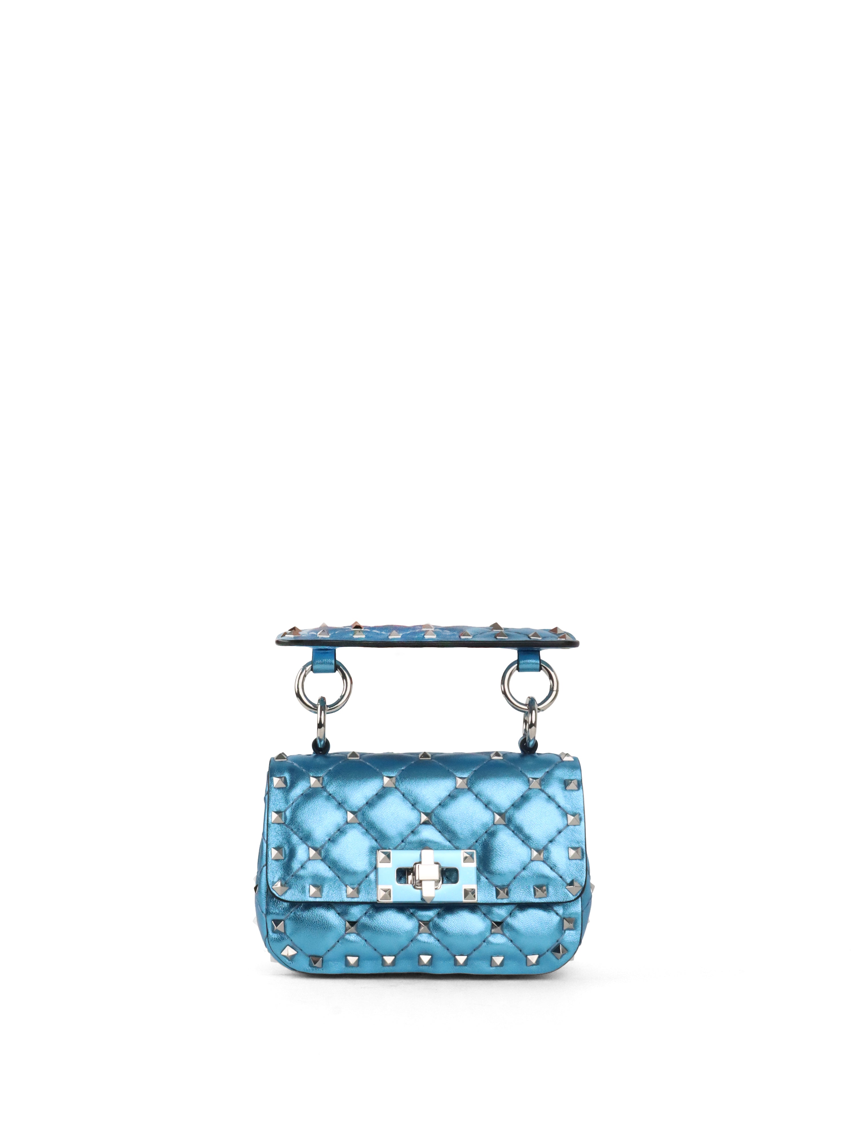 Valentino Blue Electric Cerulean Rockstud Spike Micro Bag