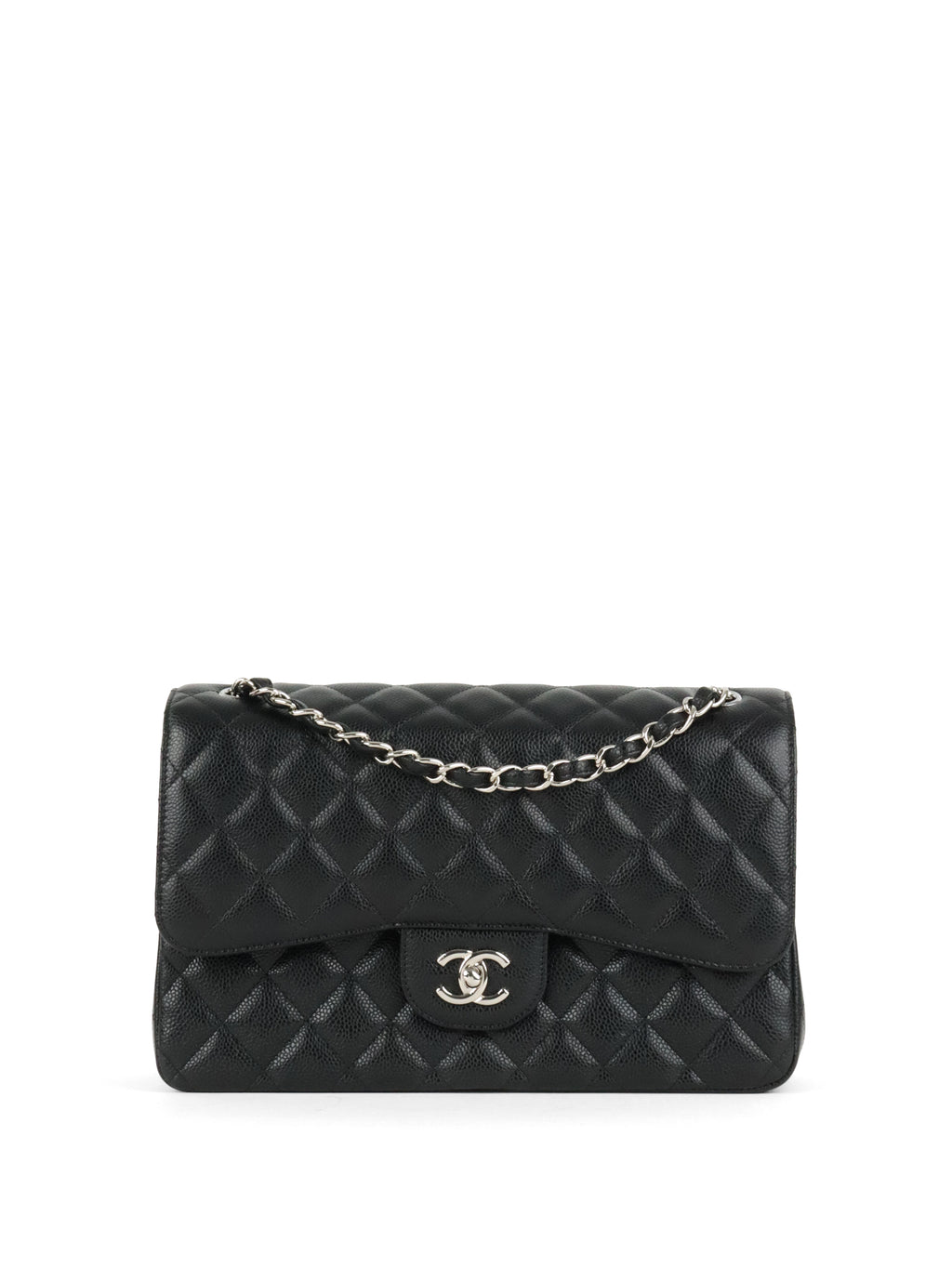 Chanel Black Caviar Jumbo Classic Flap SHW
