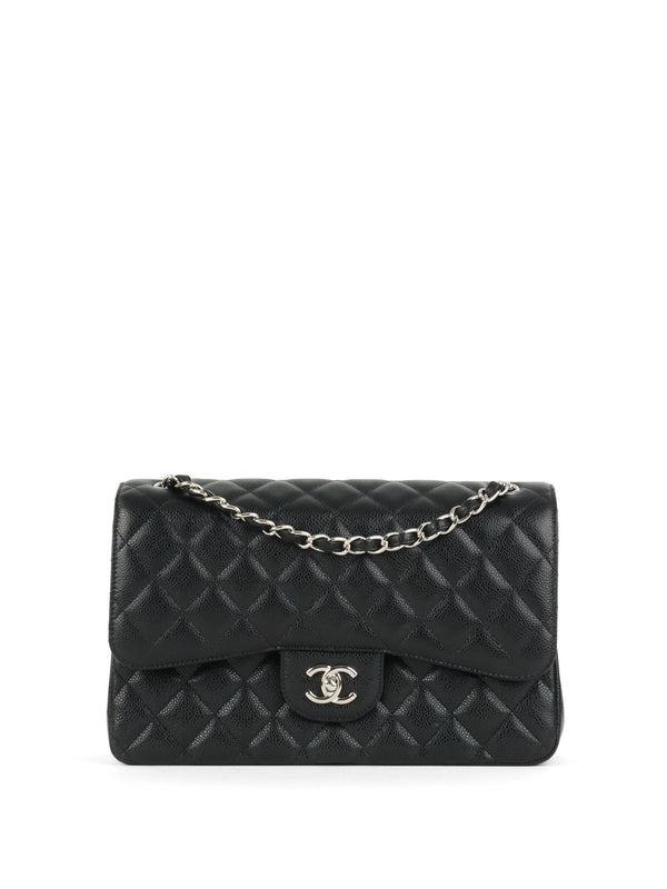 Chanel Black Caviar Jumbo Classic Flap SHW