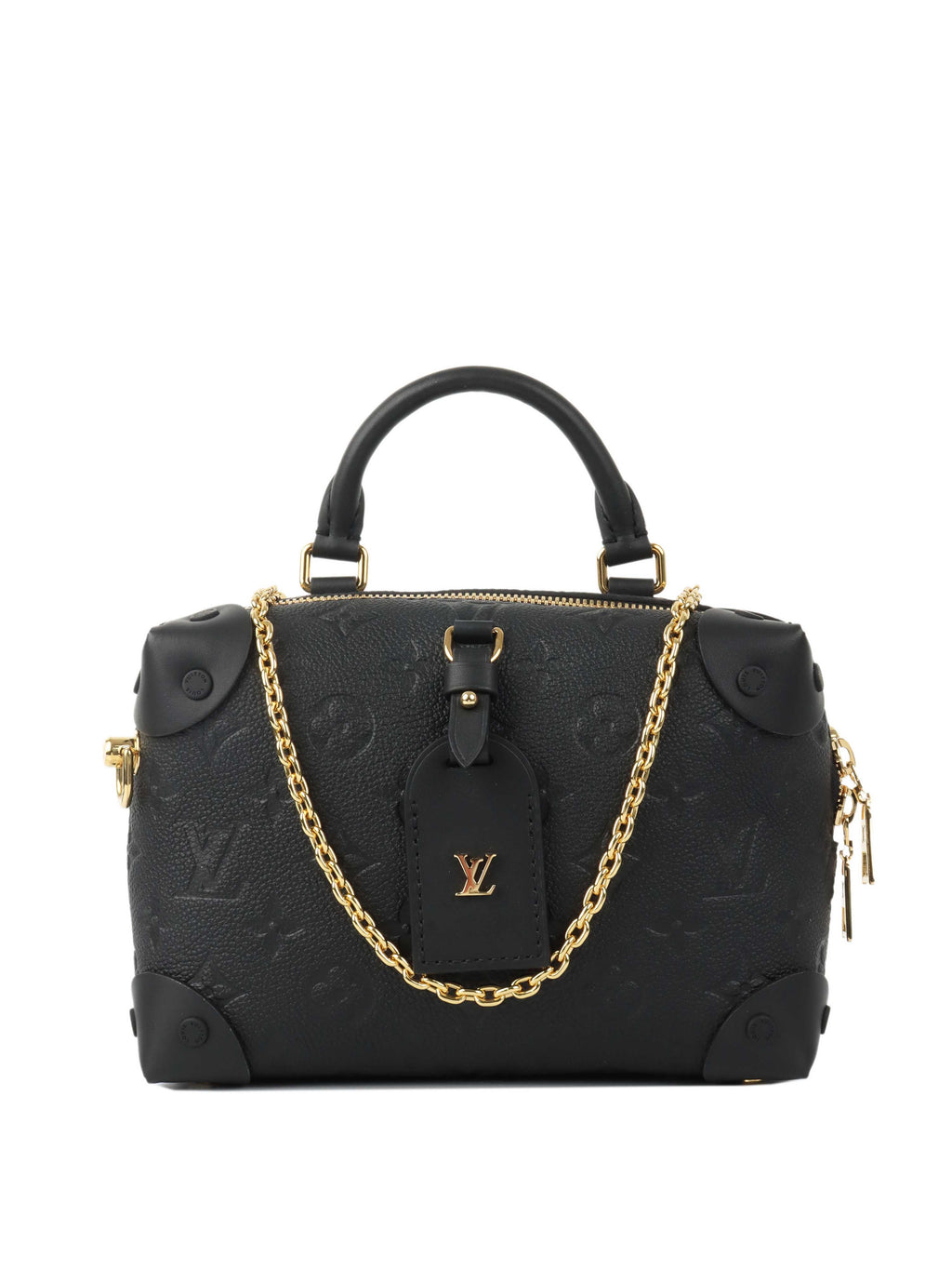 Louis Vuitton Black Monogram Empreinte Petite Malle Souple Bag.