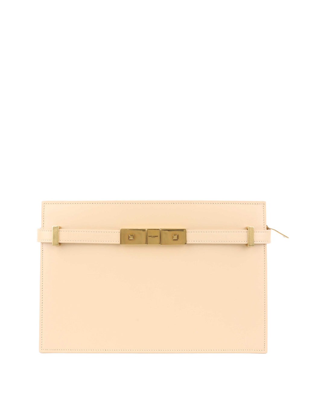 Saint Laurent Beige Manhattan Zip Chain Bag.