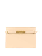 Saint Laurent Beige Manhattan Zip Chain Bag.