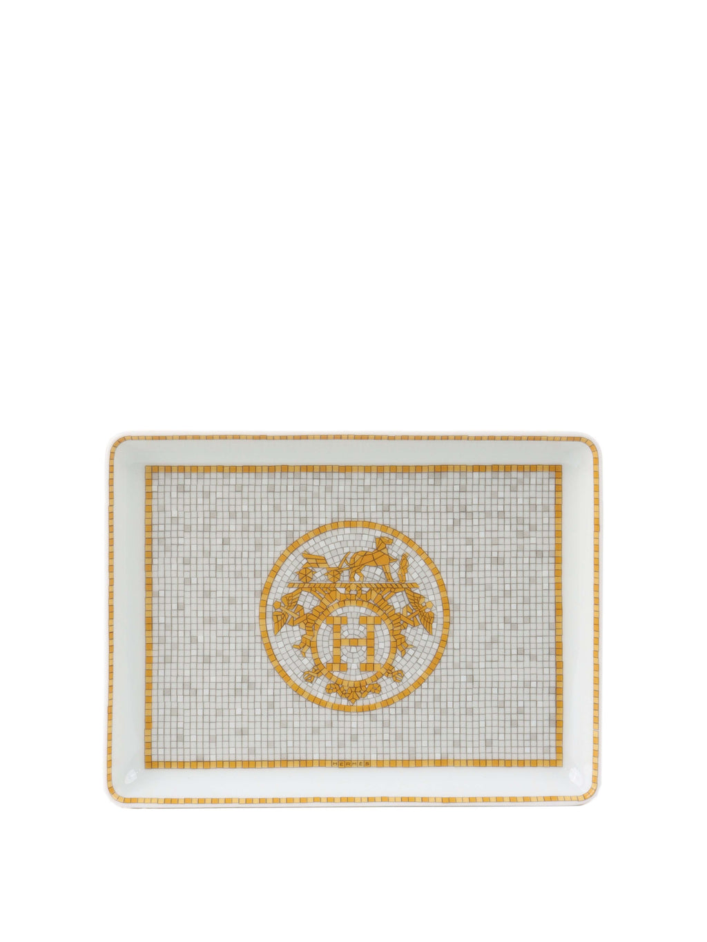 Hermes Mosaique au24 Gold Mosaic Rectangle Tray.