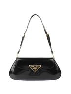 Prada Black Leather Shoulder Bag.