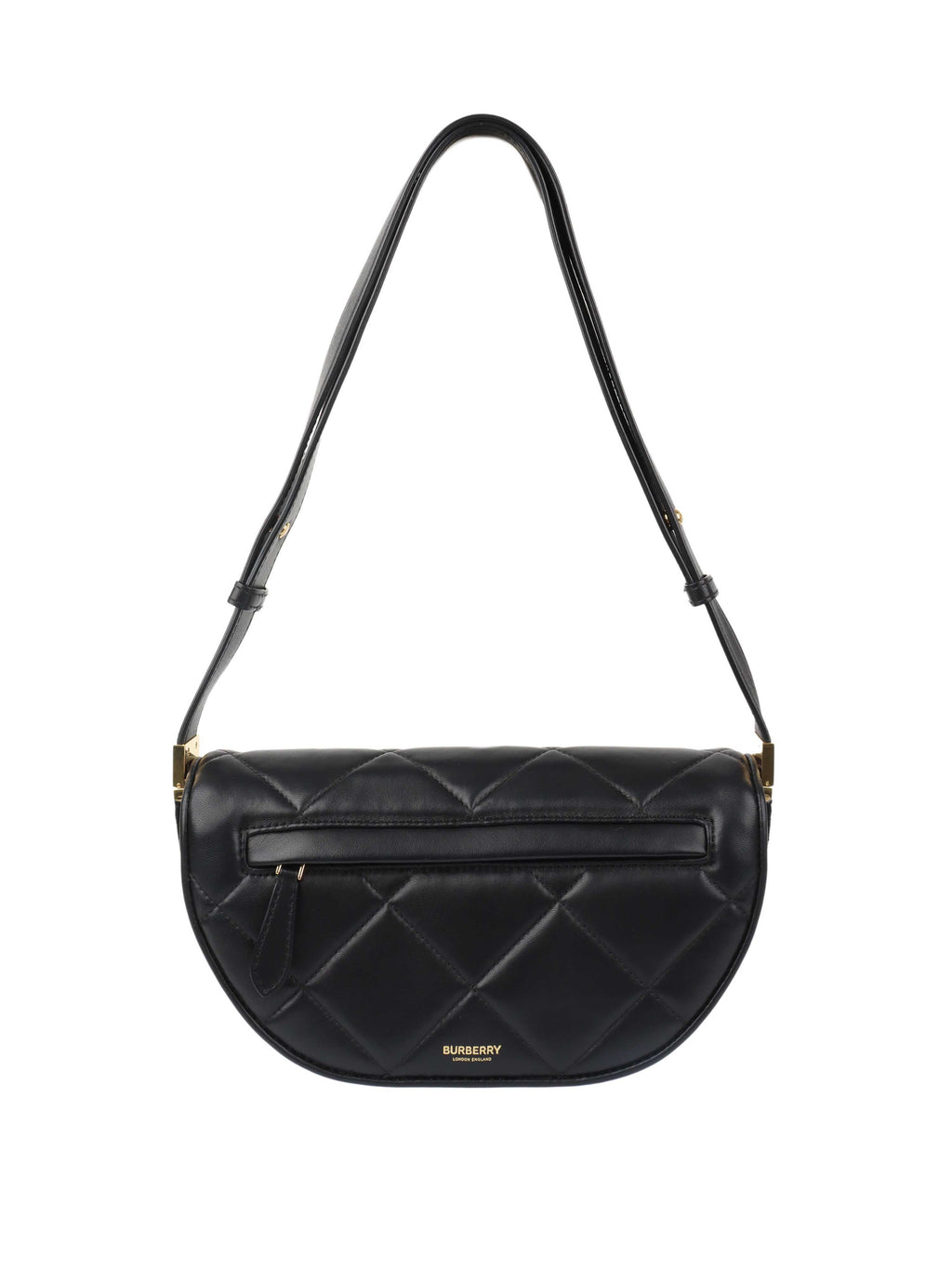 Burberry Small Black Quilted Olympia Shoulder Bag.