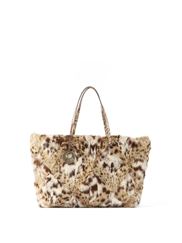 Fendi Brown/Cream Lynxcat Tote Bag