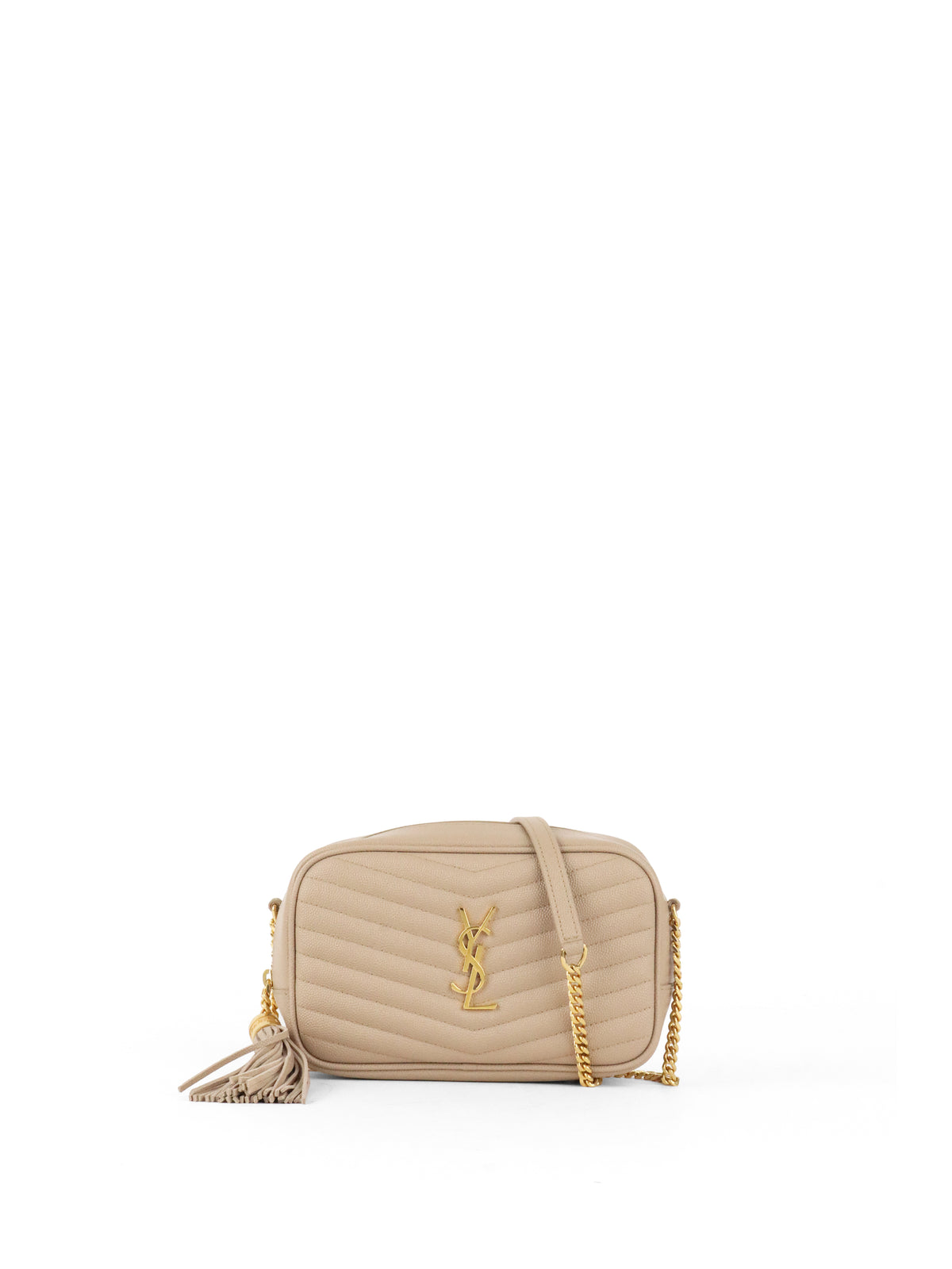 Saint Laurent Dark Beige Loulou Mini Shoulder Bag