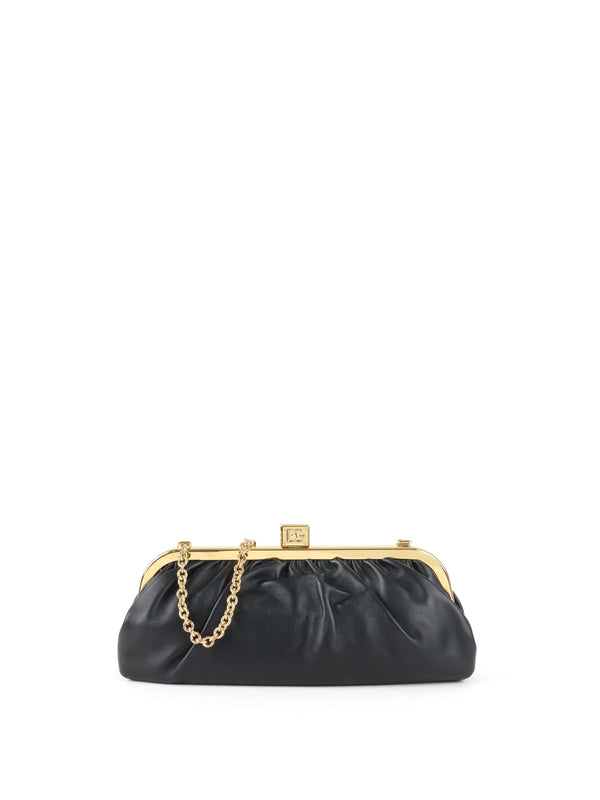Dolce & Gabana Black Maria Nappa Leather Clutch GHW