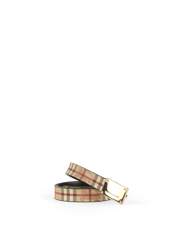 Burberry Beige Hay Market Check Belt