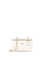Chanel White Caviar Vanity Case