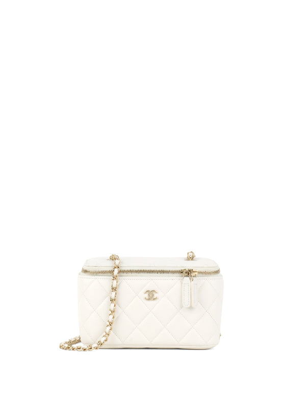 Chanel White Caviar Vanity Case