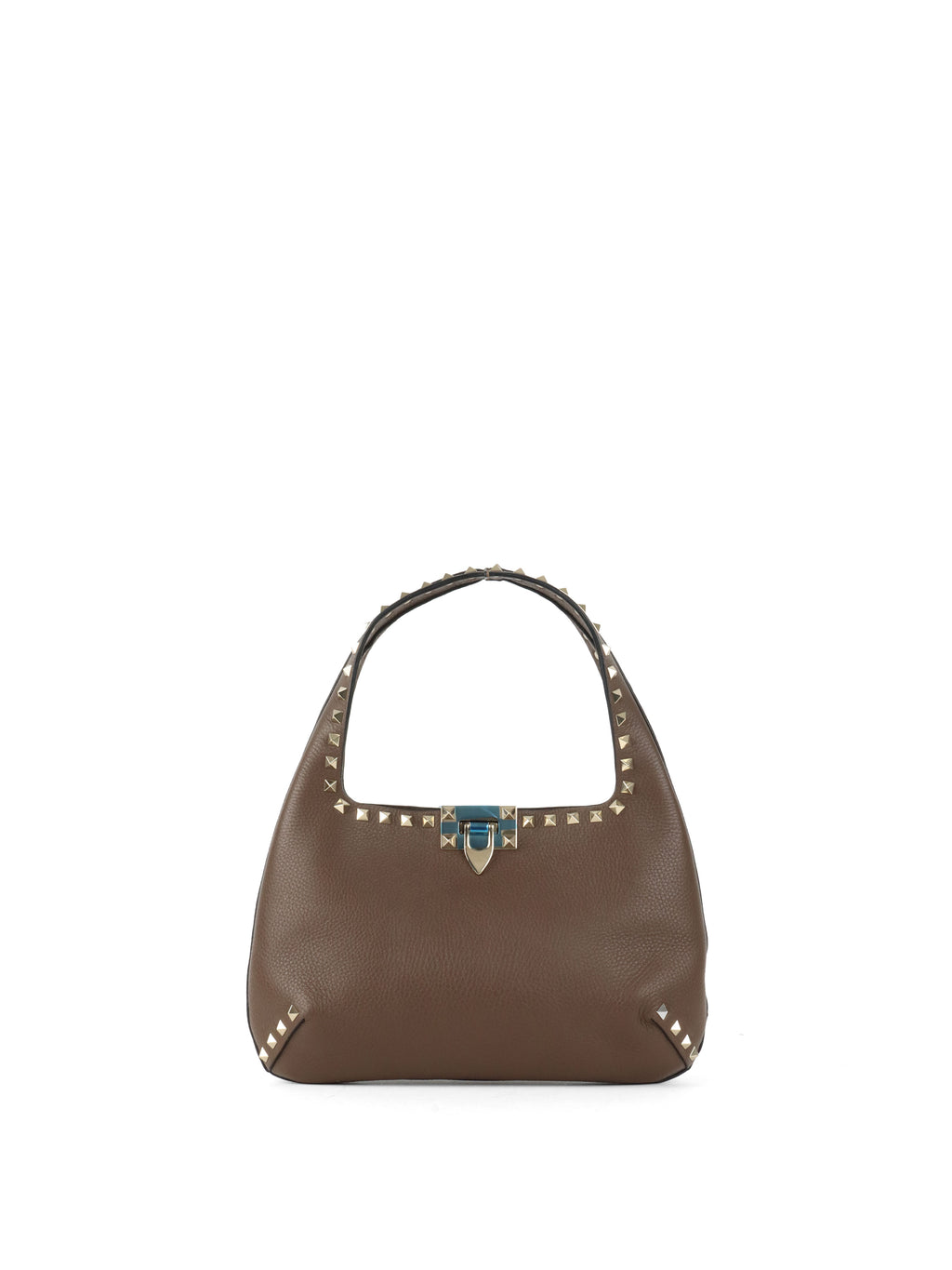 Valentino Brown Rockstud Hobo Bag