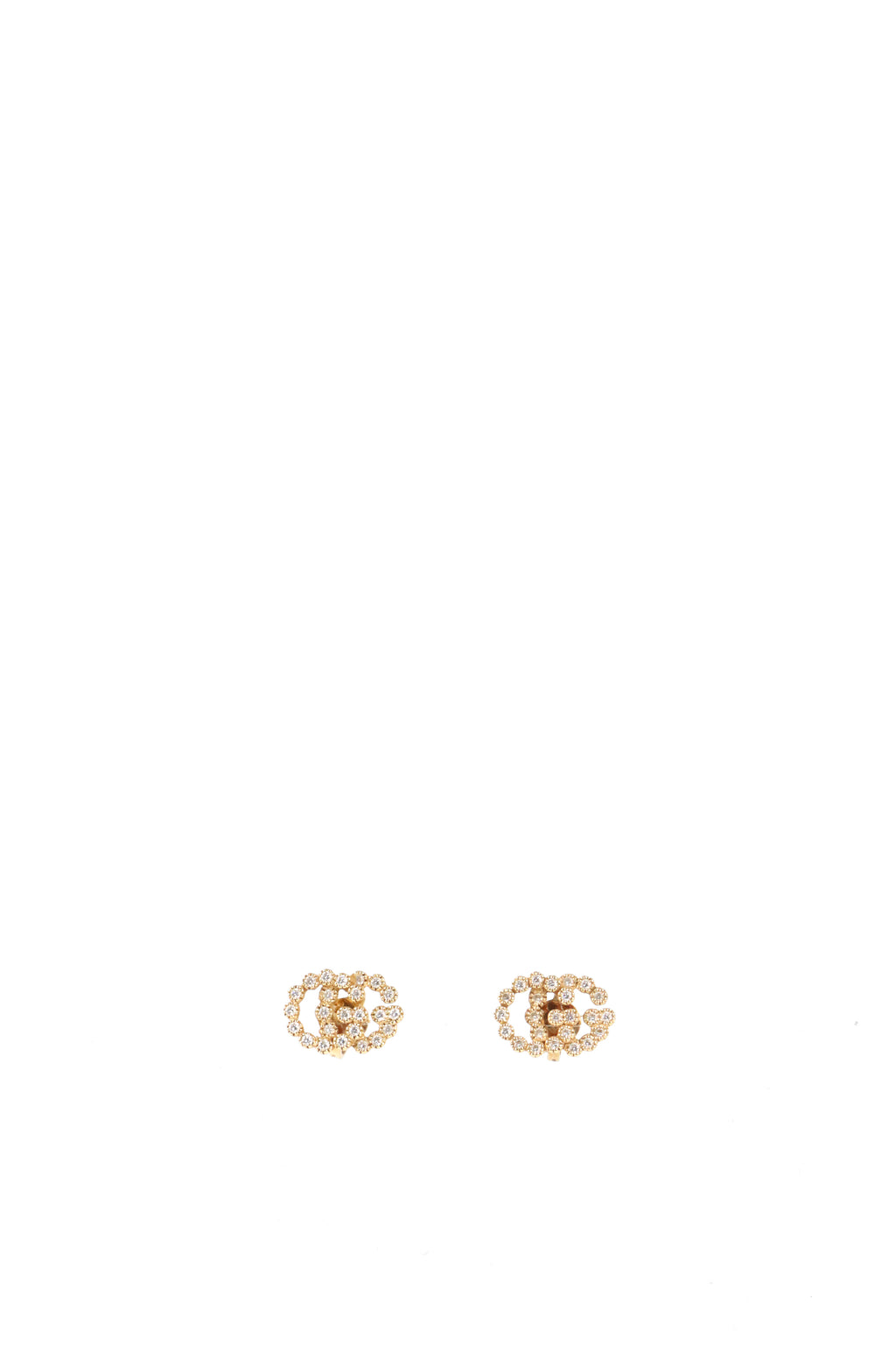 Gucci Yellow Gold and Diamonds Interlocking GG Studs Earring