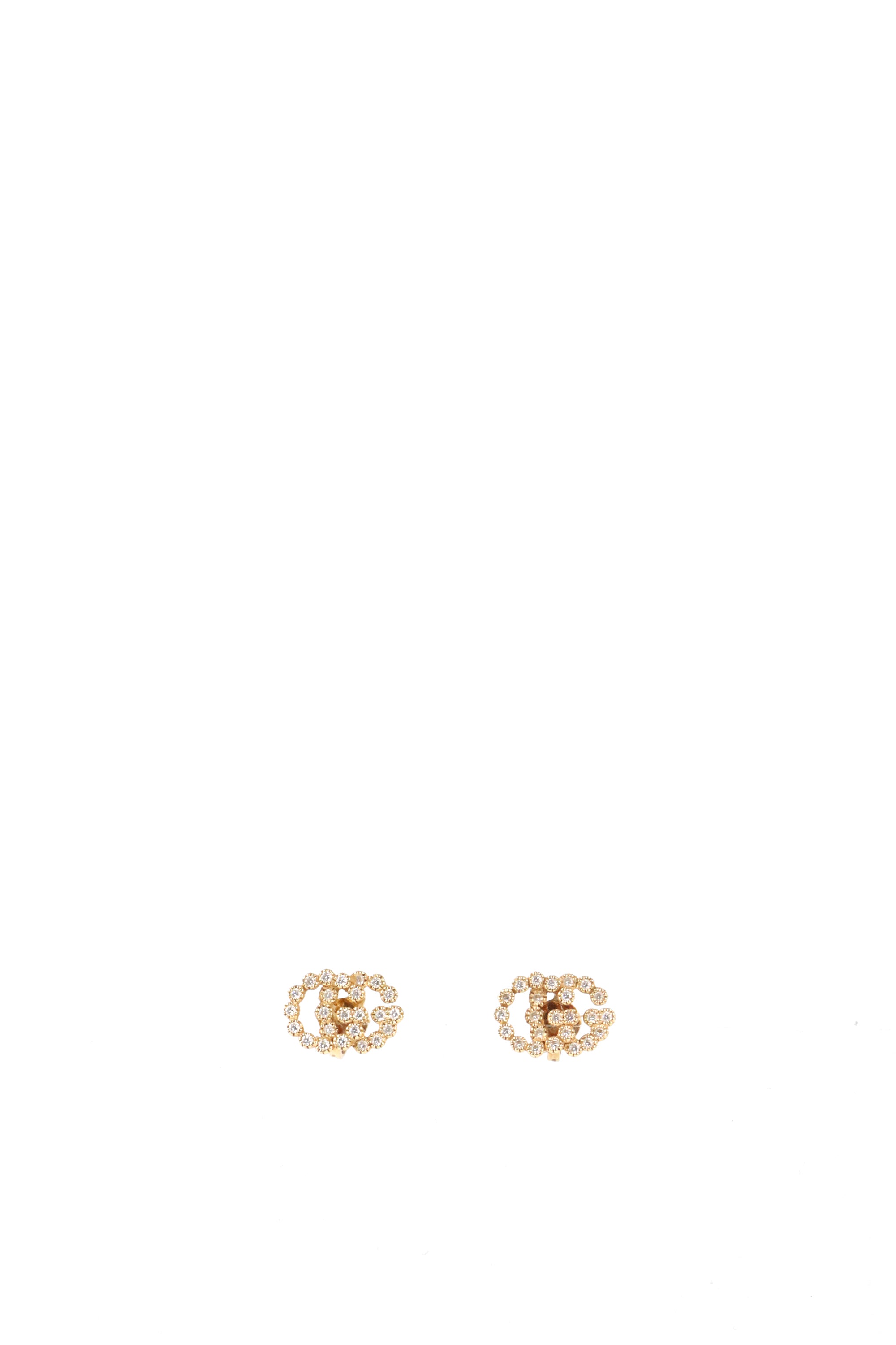 Gucci Yellow Gold and Diamonds Interlocking GG Studs Earring