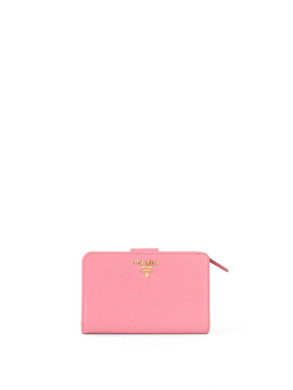 Prada Pink Zip Around Compact Wallet