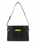 Saint Laurent Medium Manhattan Shiny Crocodile Shoulder Bag.