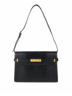 Saint Laurent Medium Manhattan Shiny Crocodile Shoulder Bag.