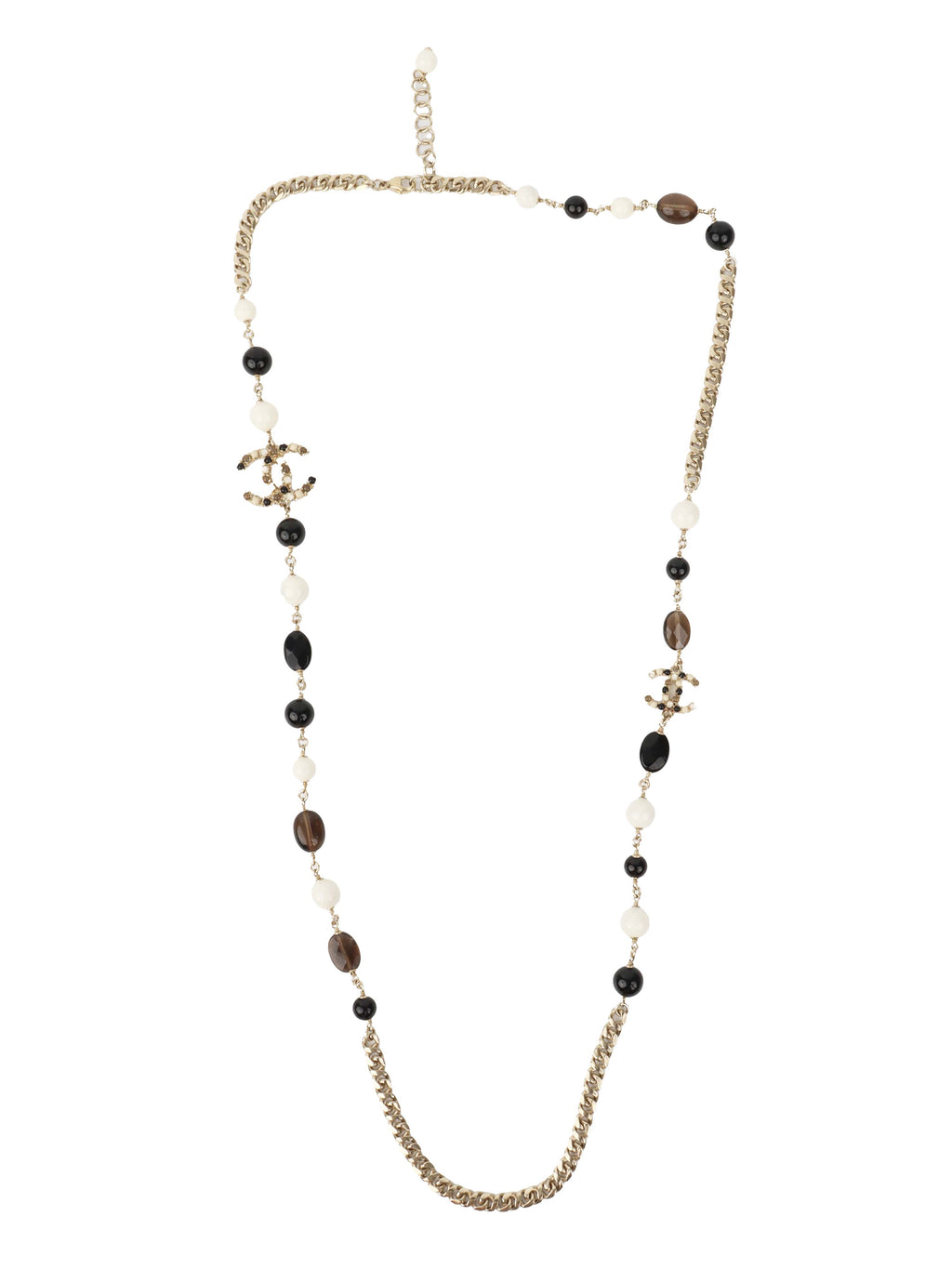 Chanel Multi-Gem & CC Logo Necklace.