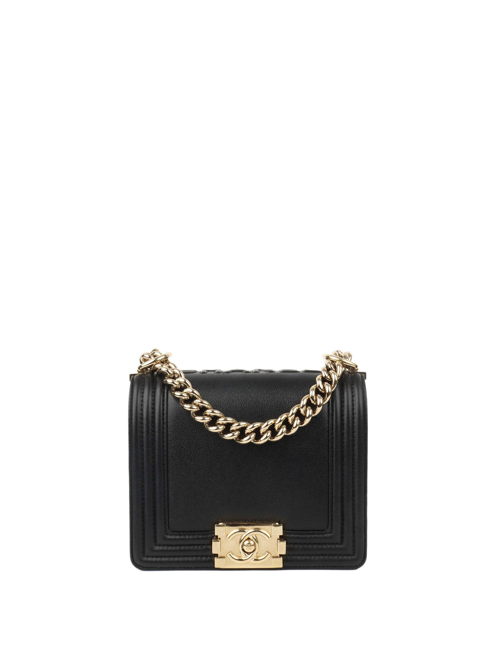 Chanel Black Mini Boy Bag in Calfskin LGHW.