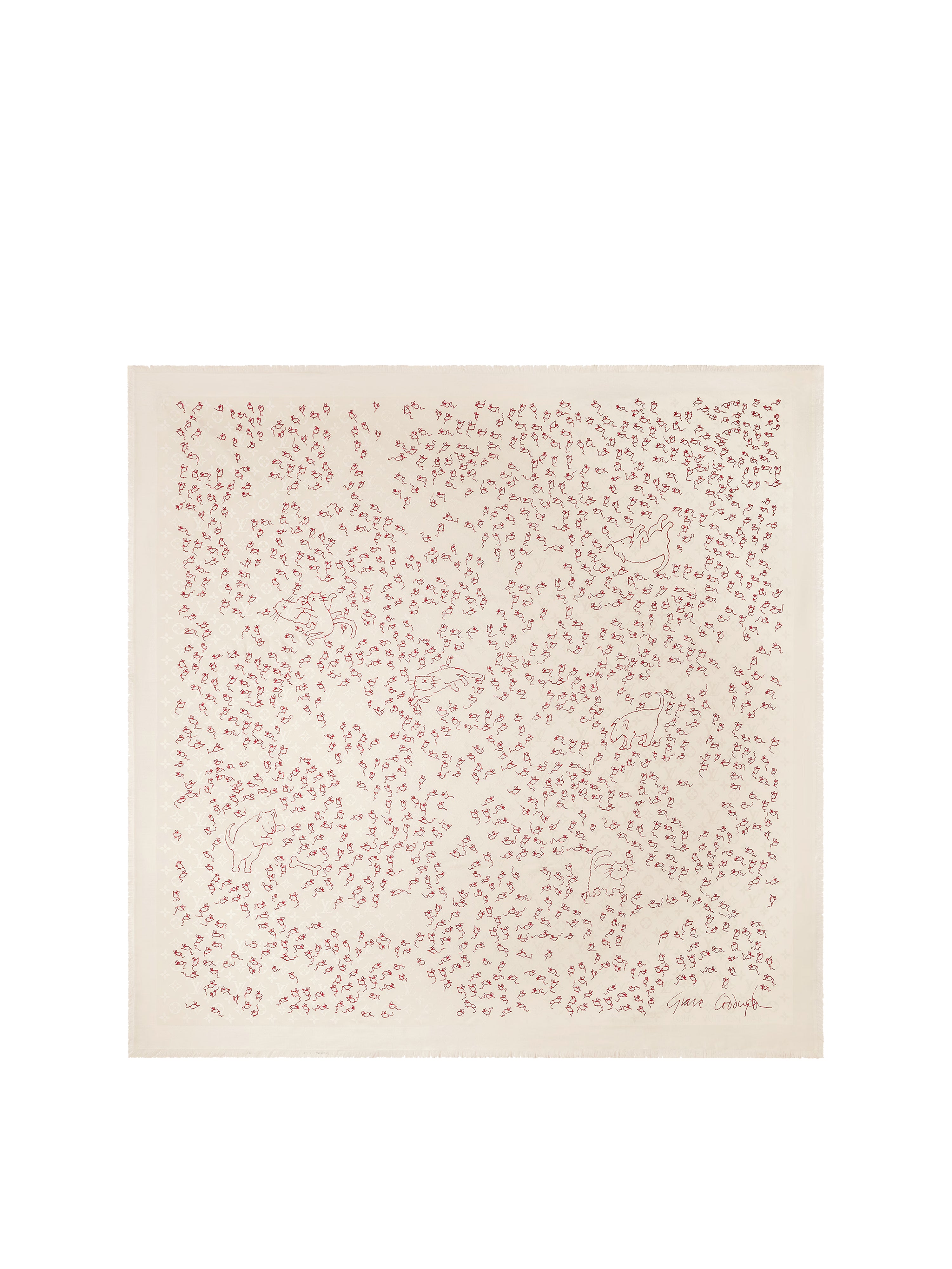 Louis Vuitton Beige LV Mice Monogram Classique Shawl