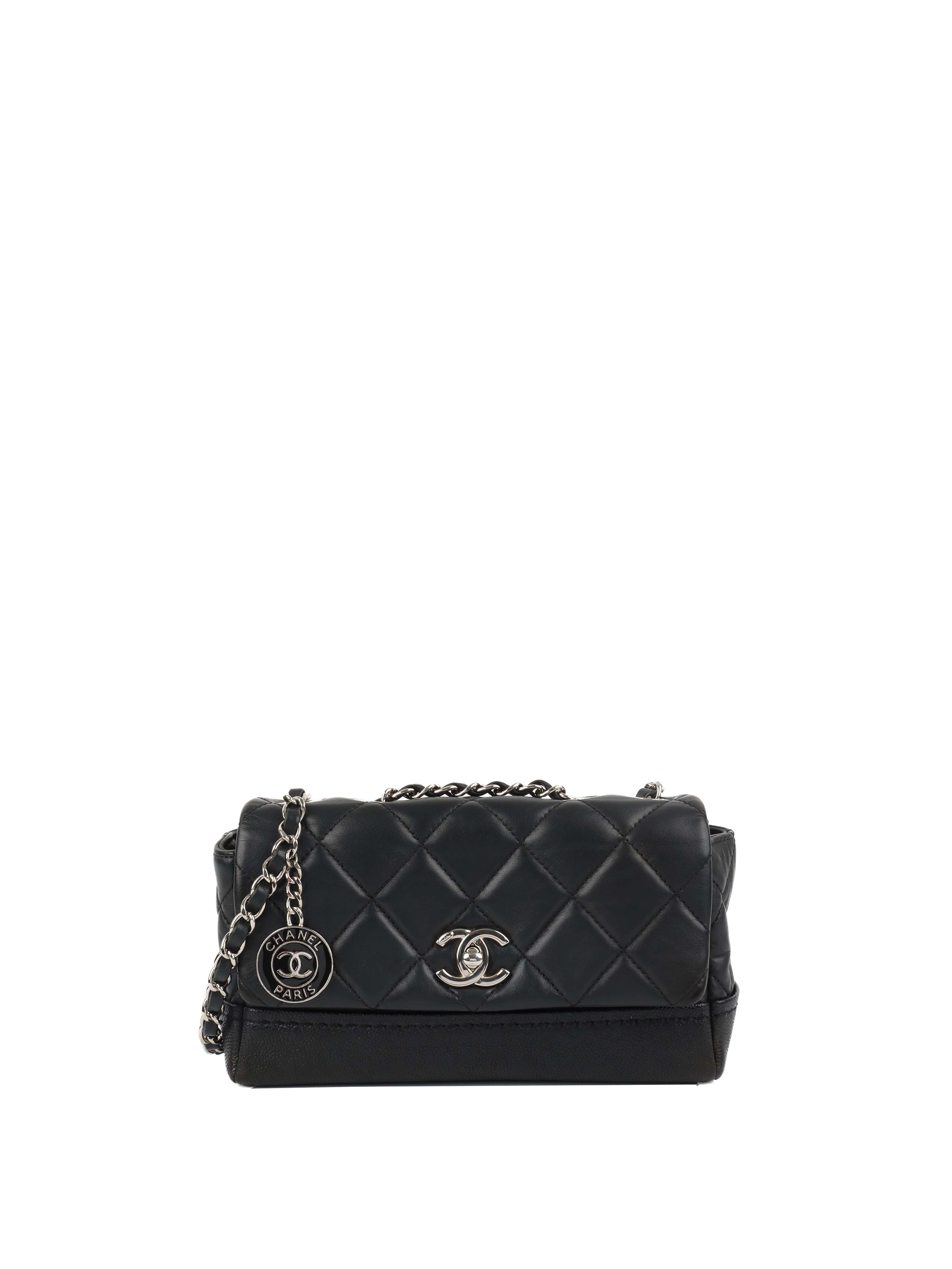 Chanel Black Quilted Lambskin & Caviar CC Flap Bag SHW.