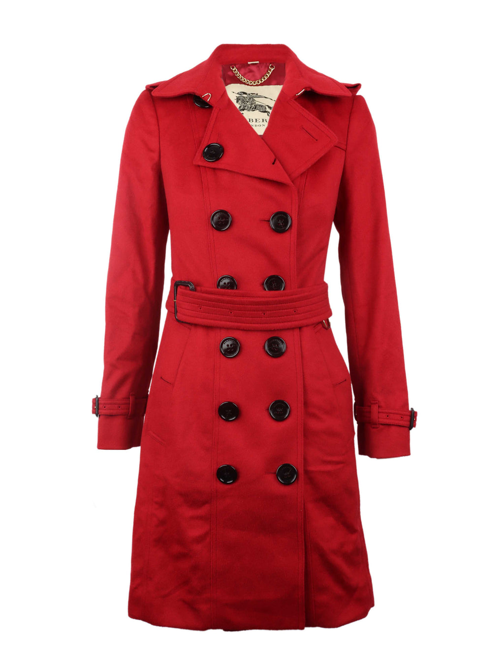 Burberry Red Cashmere Coat.