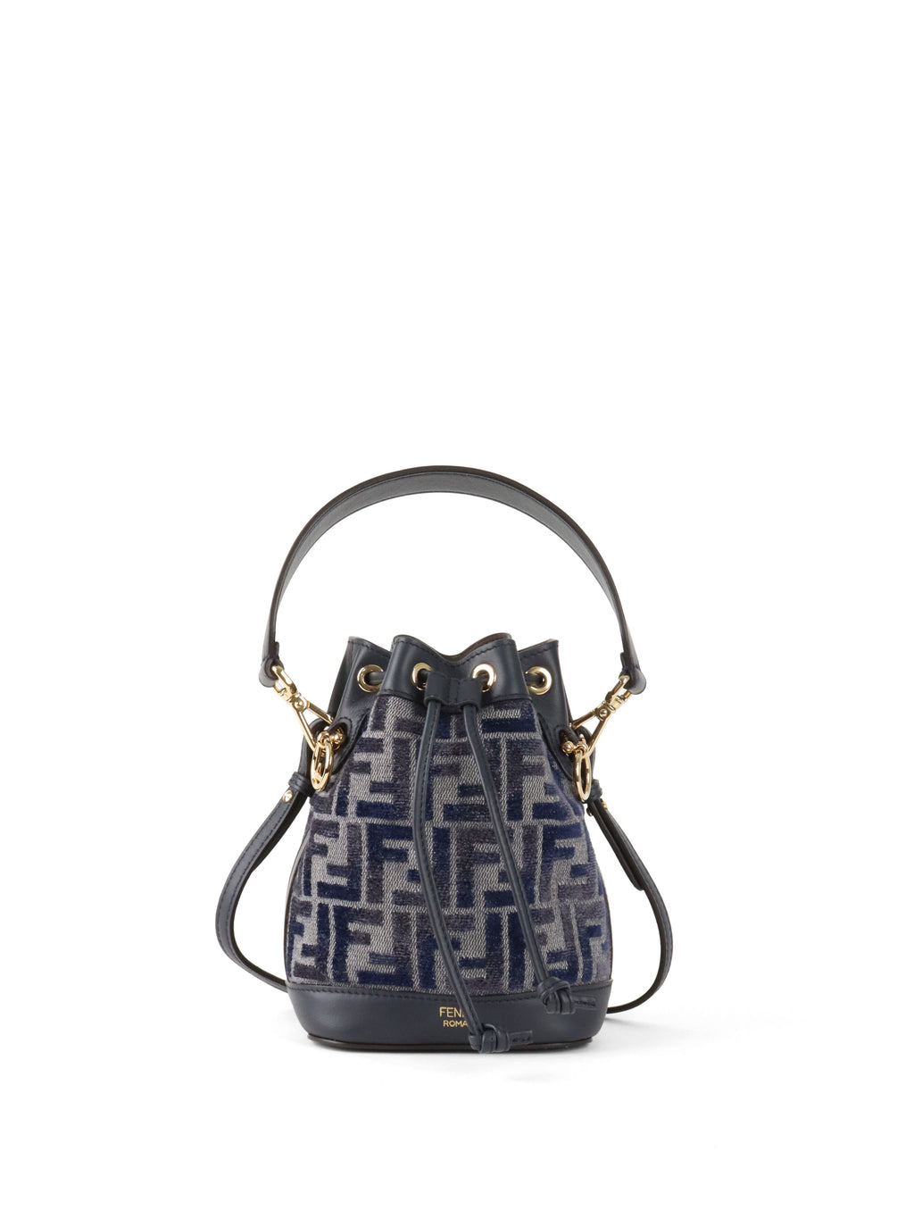 Fendi Mini Navy Fabric Mon Tresor Bucket Bag