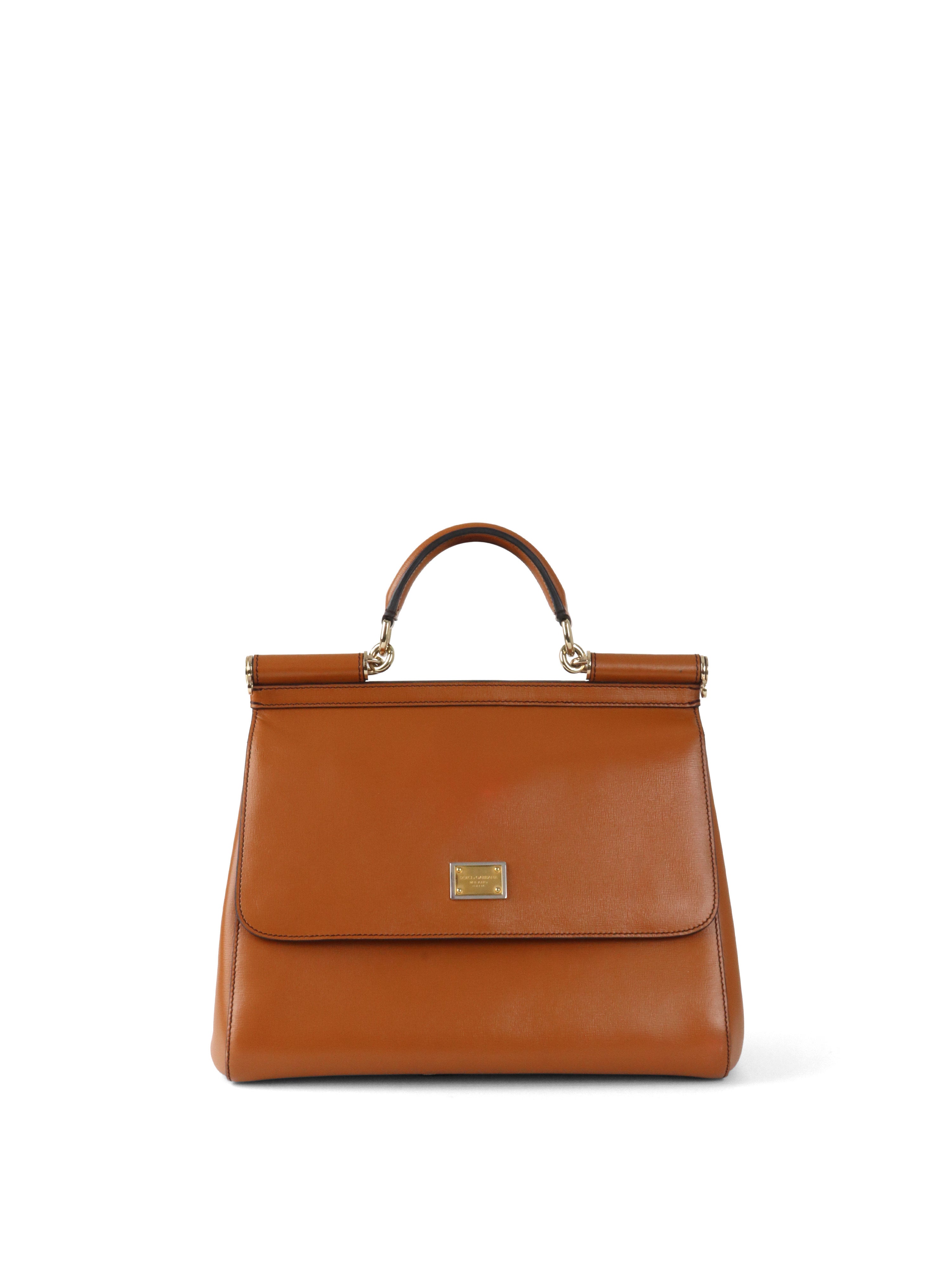 Dolce & Gabbana Caramel Brown Sicily Tote Bag.