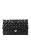 Chanel Black Medium Lambskin Classic Flap SHW.