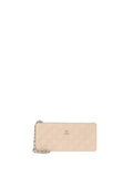 Chanel Beige Lucky Embossed Symbols Pochette with Wristlet Chain.