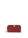 Chanel Burgundy Lambskin Double Zip Wallet on Chain
