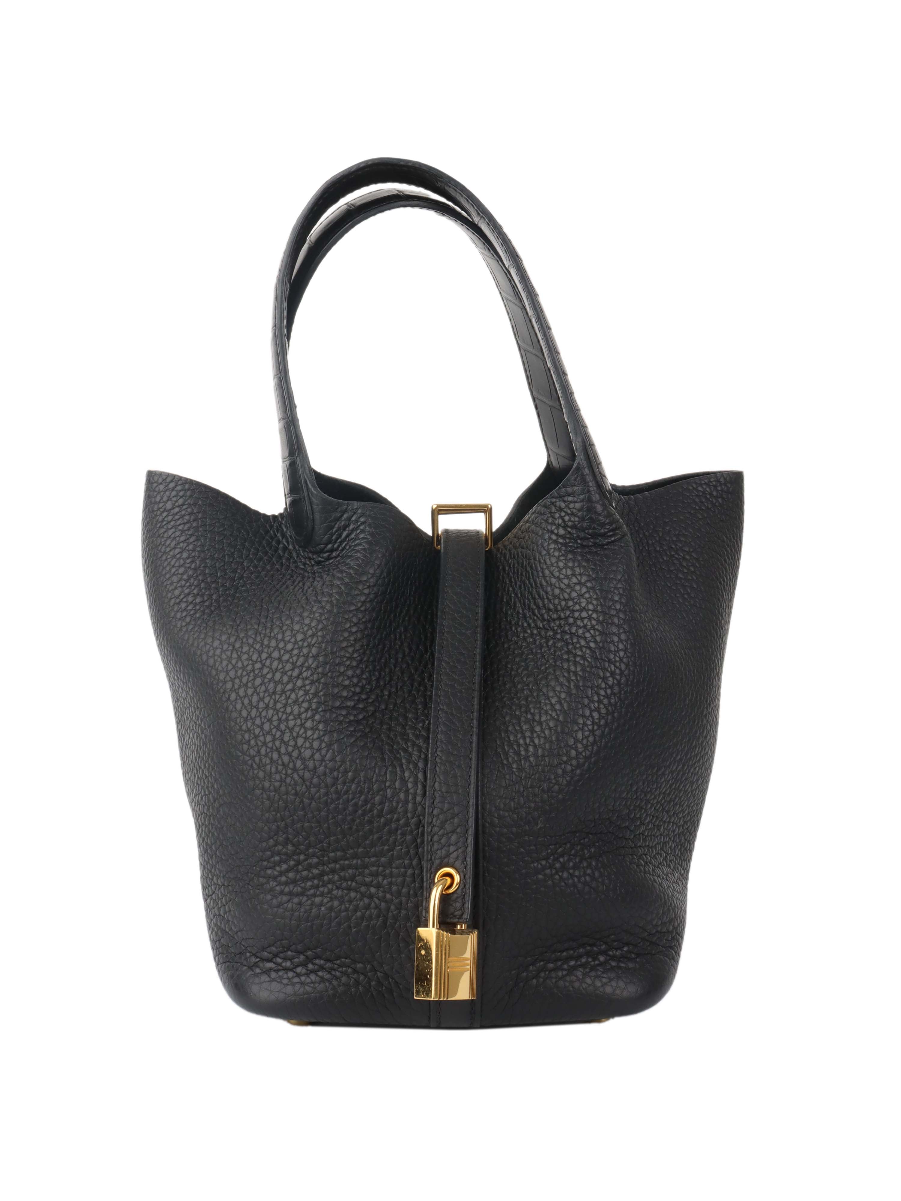 Hermes Picotin Lock 18 Touch Bag with Alligator Handle