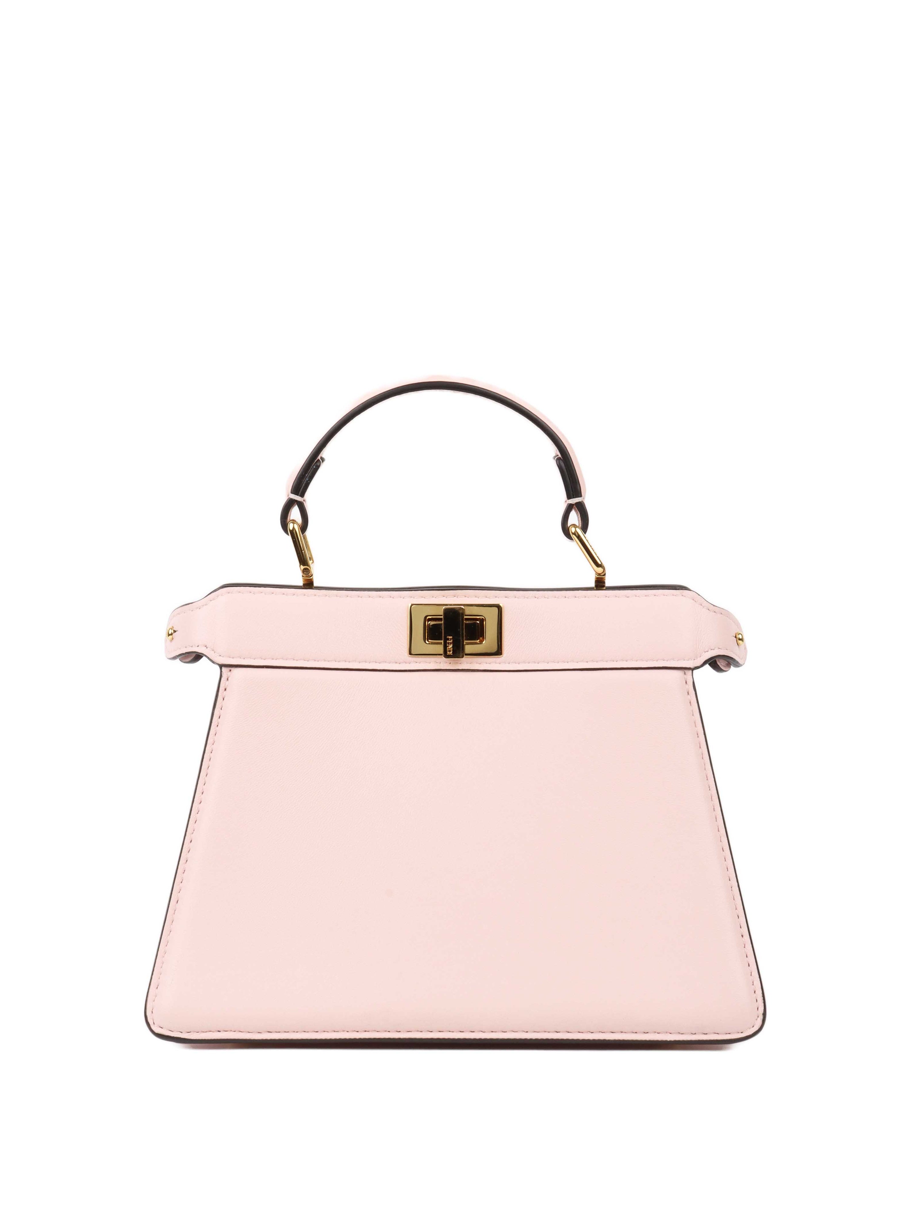 Fendi Peekaboo ISeeU Petite Pale Pink Padded Nappa Leather Bag.