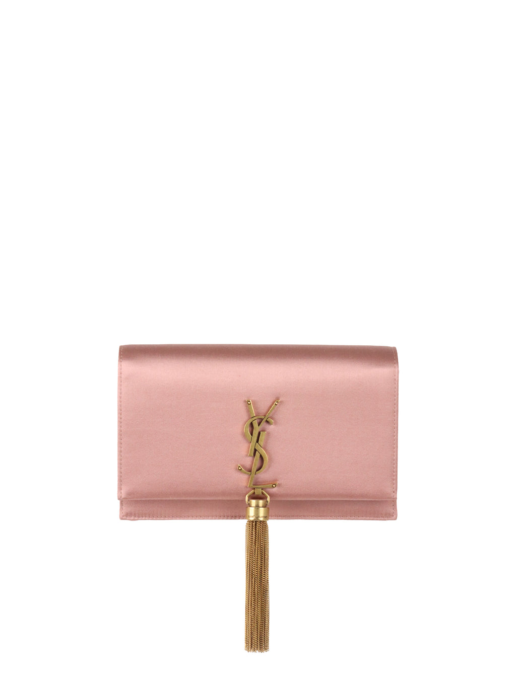 Saint Laurent Pink Satin Small Kate Tassel Bag GHW