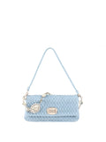 Miu Miu Light Blue Matelasse Nappa Crystal Chain Satchel